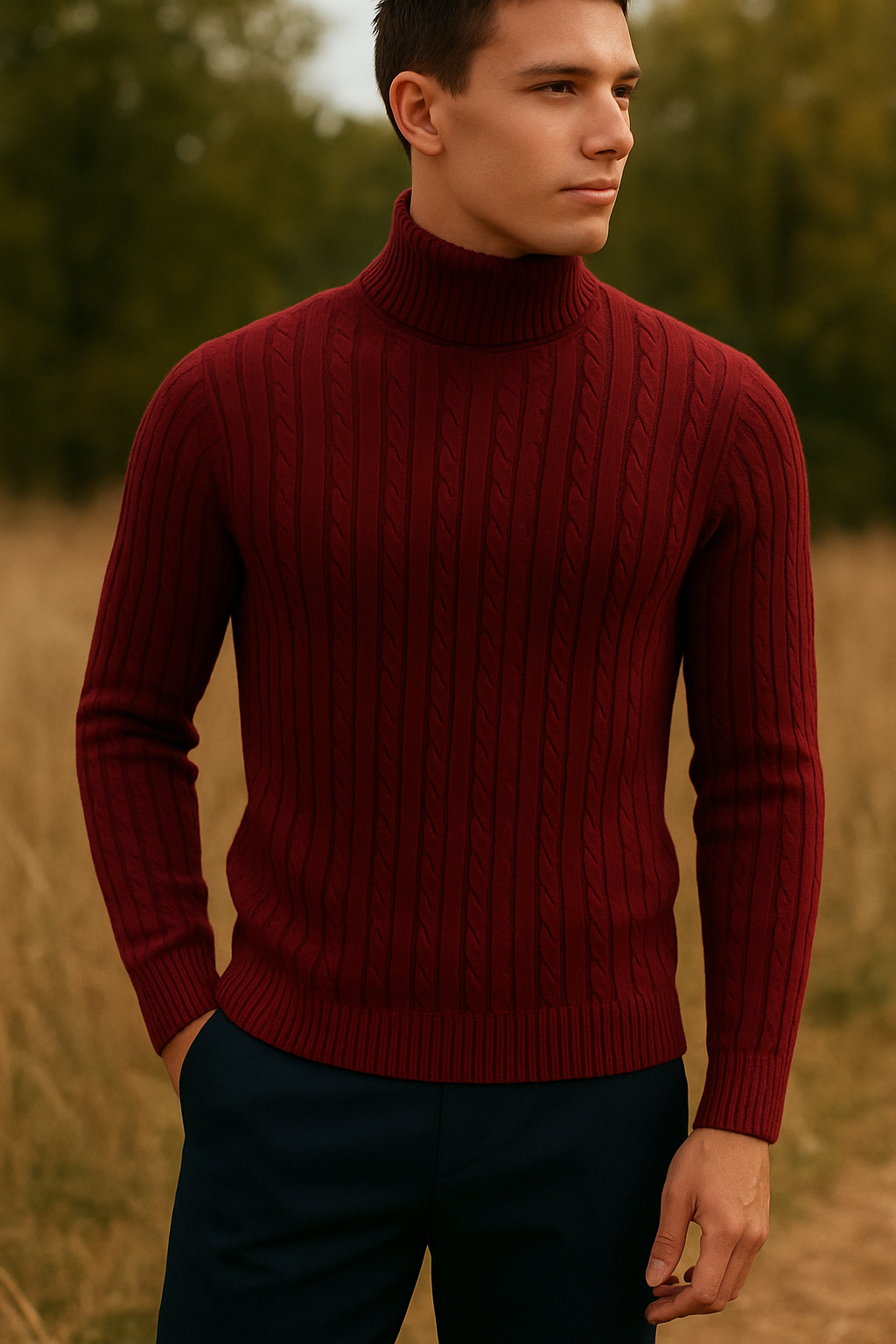 Men's High Neck Sweater